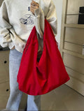 Casual Red Shoulder Tote Bag