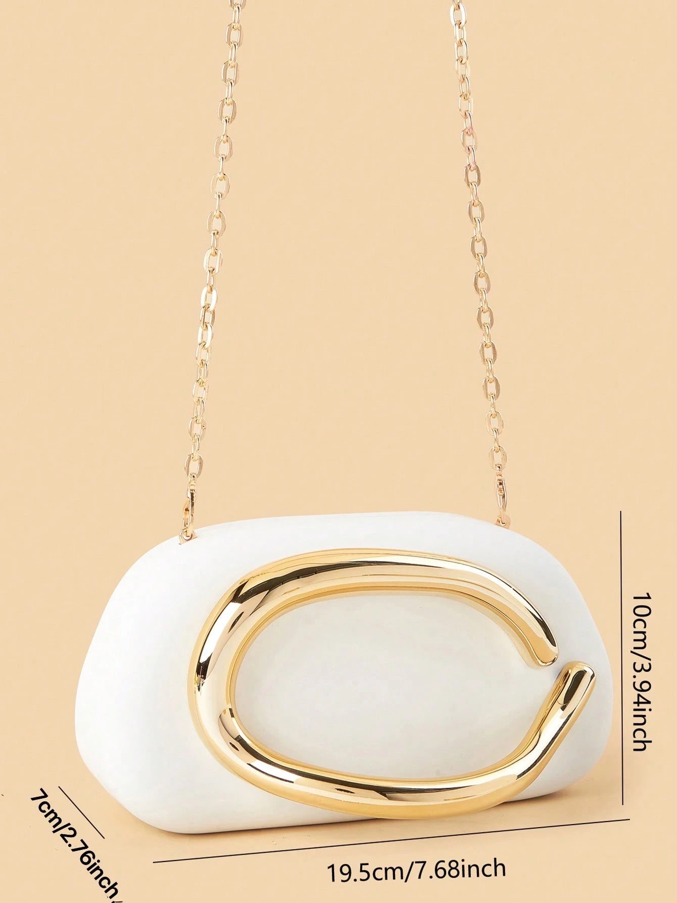 White Closure Clutch Bag