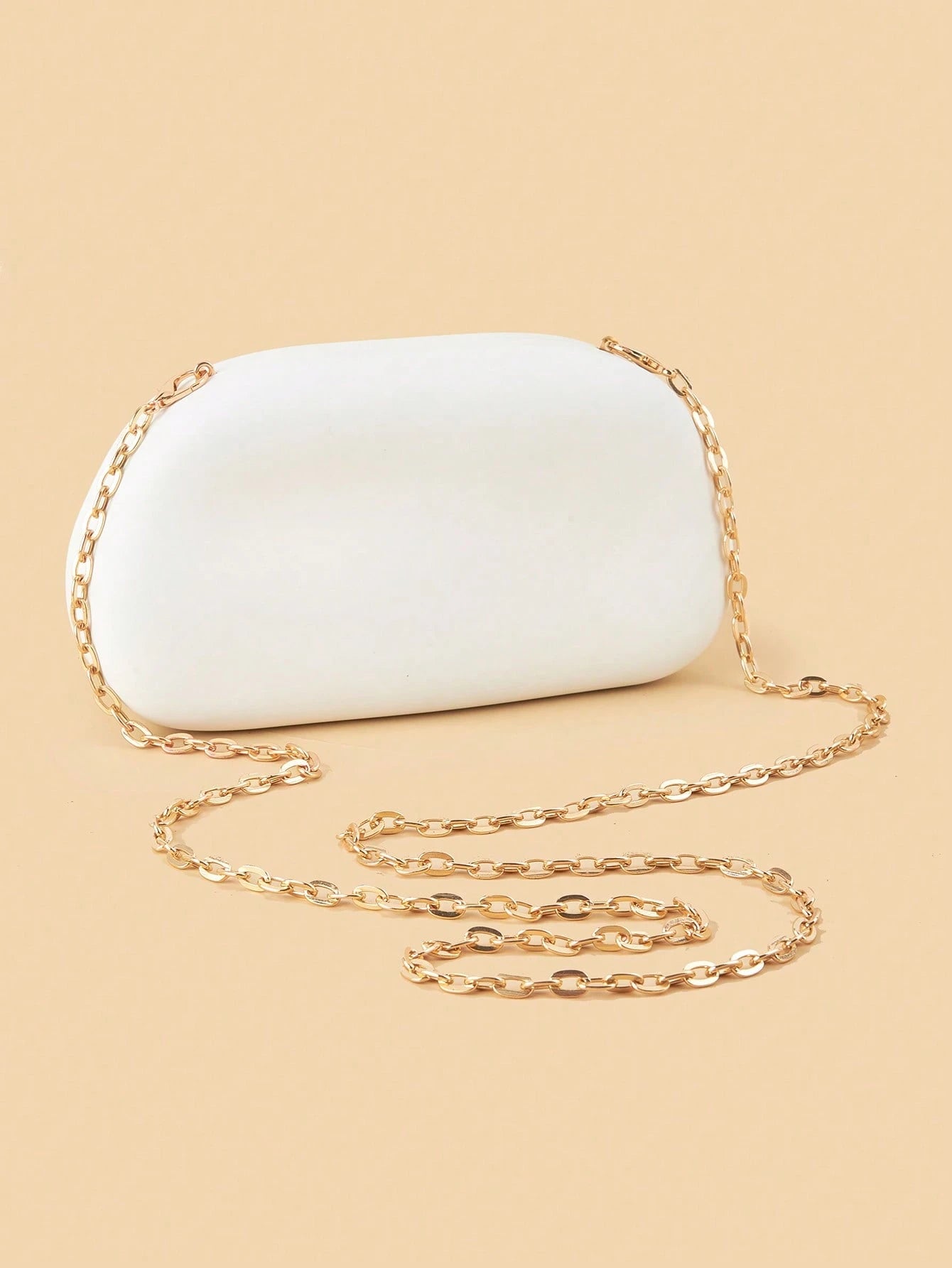 White Closure Clutch Bag
