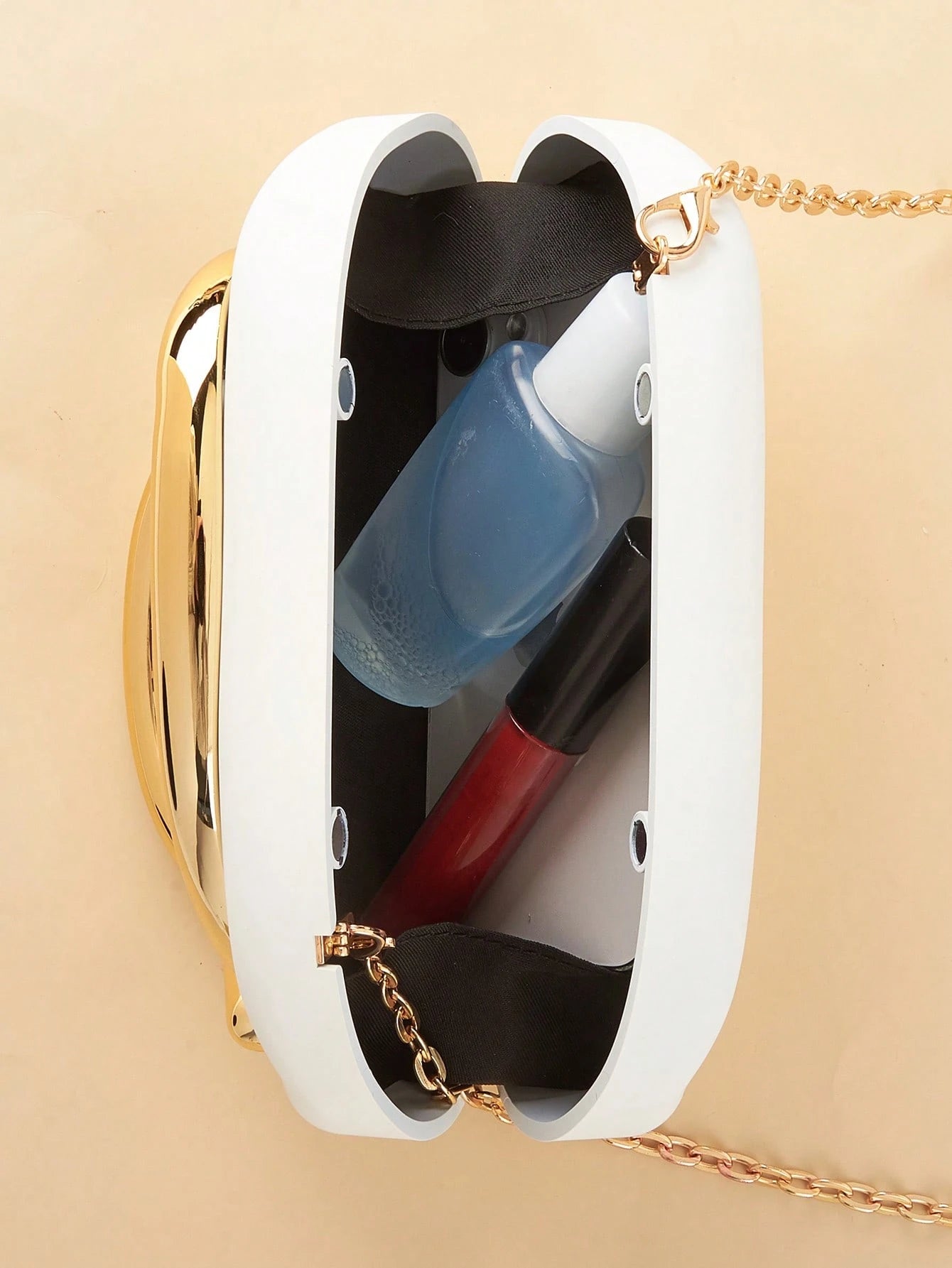 White Closure Clutch Bag