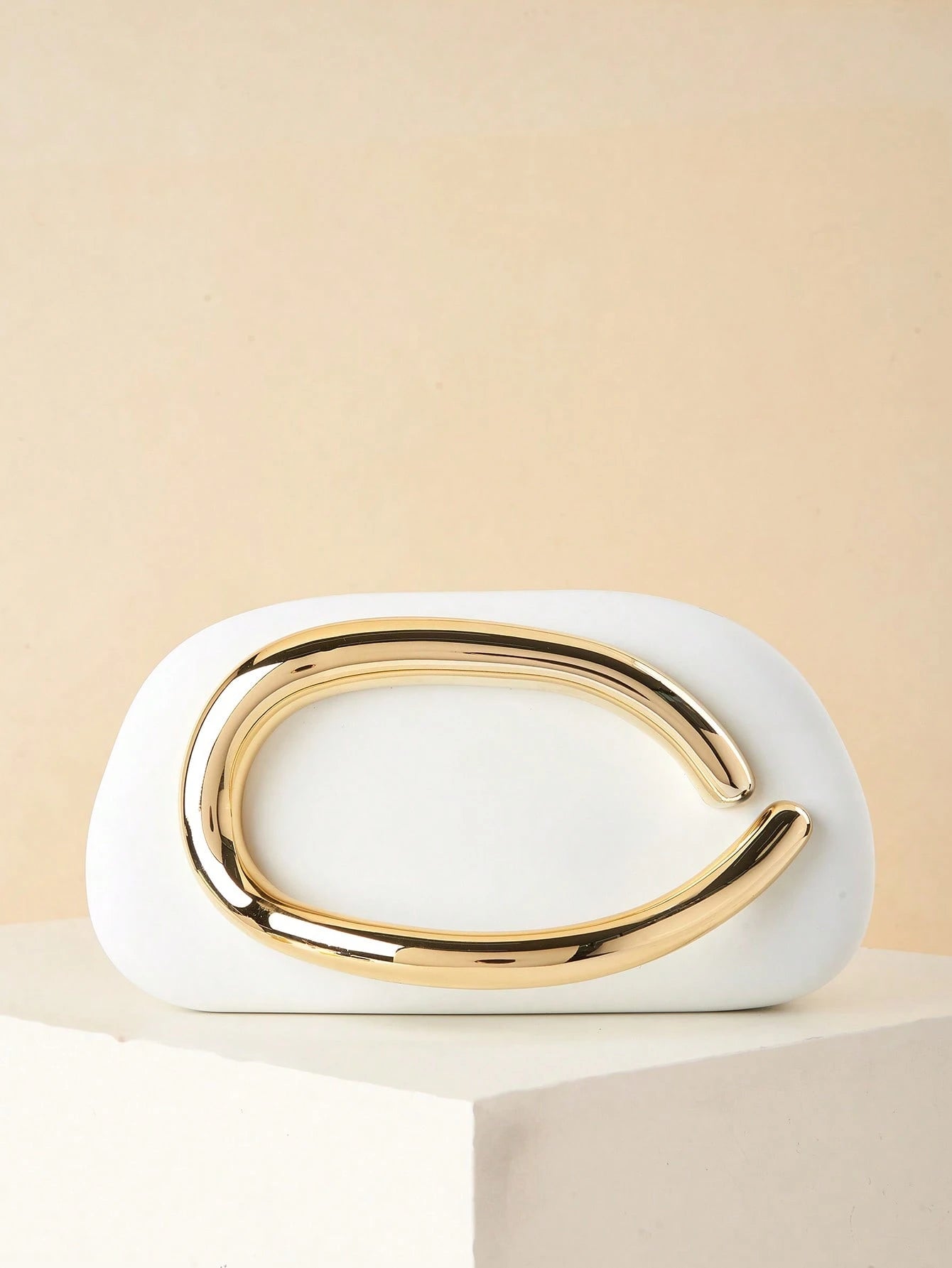 White Closure Clutch Bag