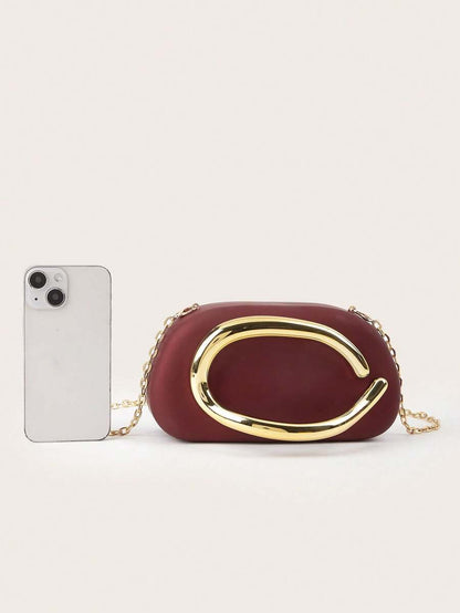 Gold Closure Clutch Bag