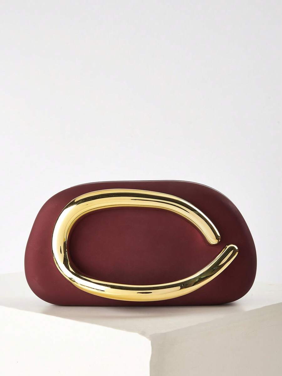 Gold Closure Clutch Bag