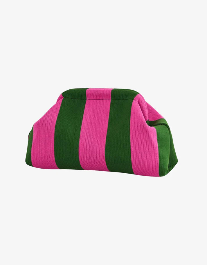 Stripe Cloud Clutch Bag(Pink/Green)