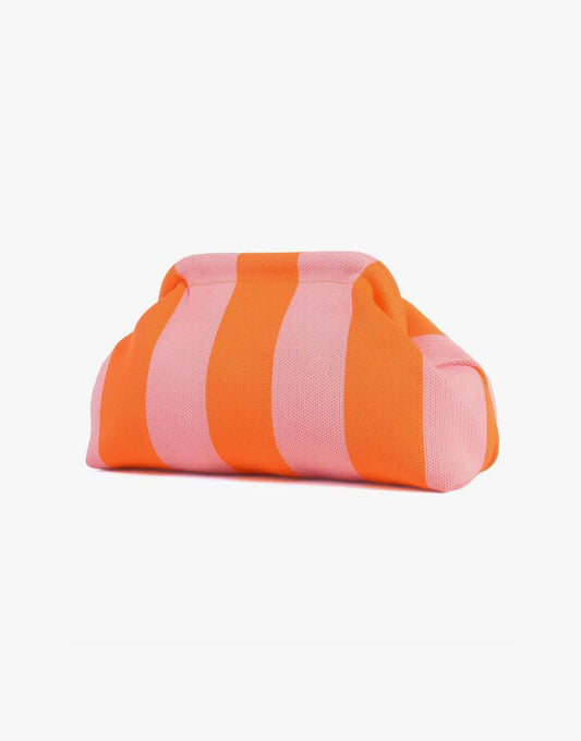 Stripe Cloud Clutch Bag(Orange/Pink)