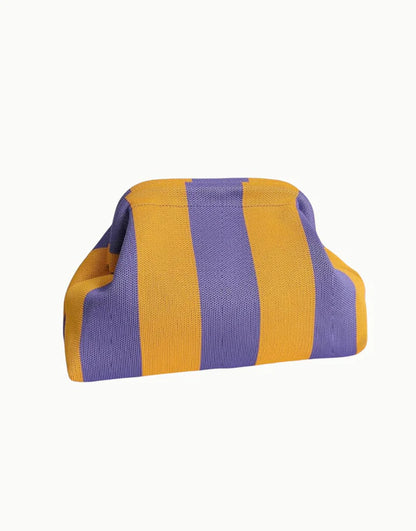Stripe Cloud Clutch Bag(Berry/Butter)