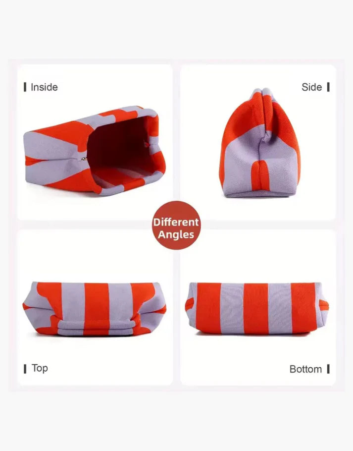 Stripe Cloud Clutch Bag(Orange/White)