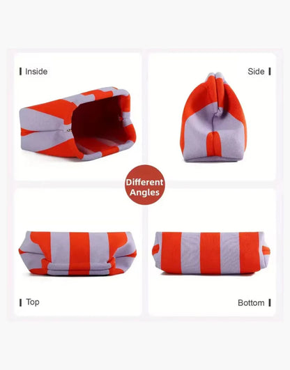 Stripe Cloud Clutch Bag(Orange/White)