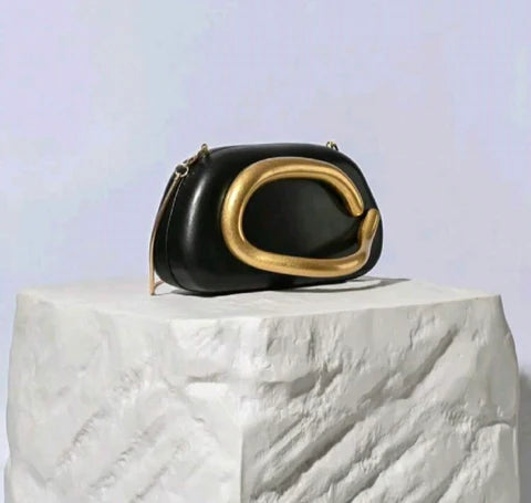 Black Closure Clutch Bag