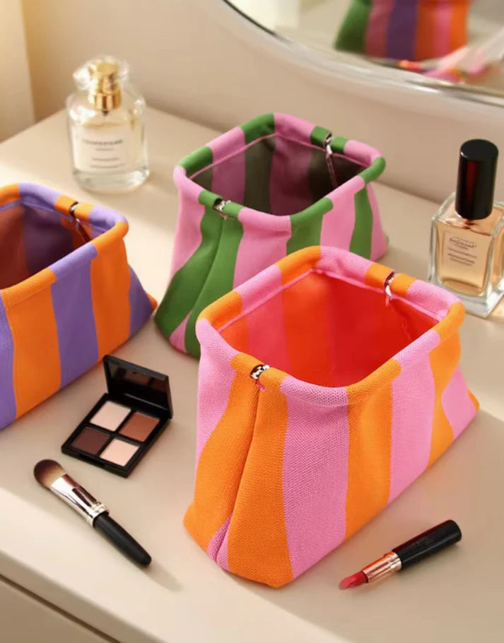 Stripe Cloud Clutch Bag(Orange/Pink)