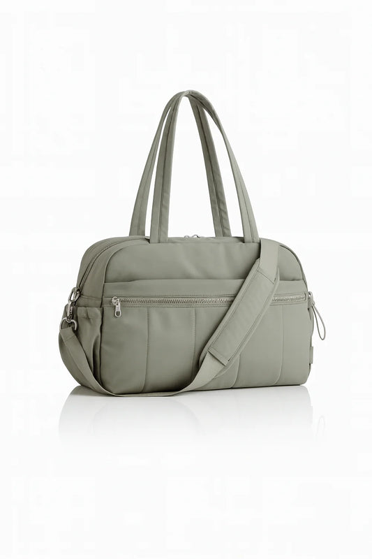 Beige Softline Quilted Carryall