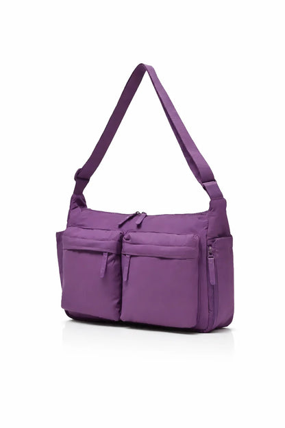 Black Multi-Pocket Shoulder Bag