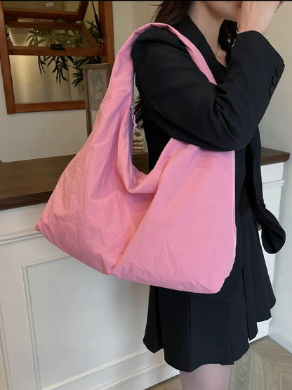 Casual Red Shoulder Tote Bag