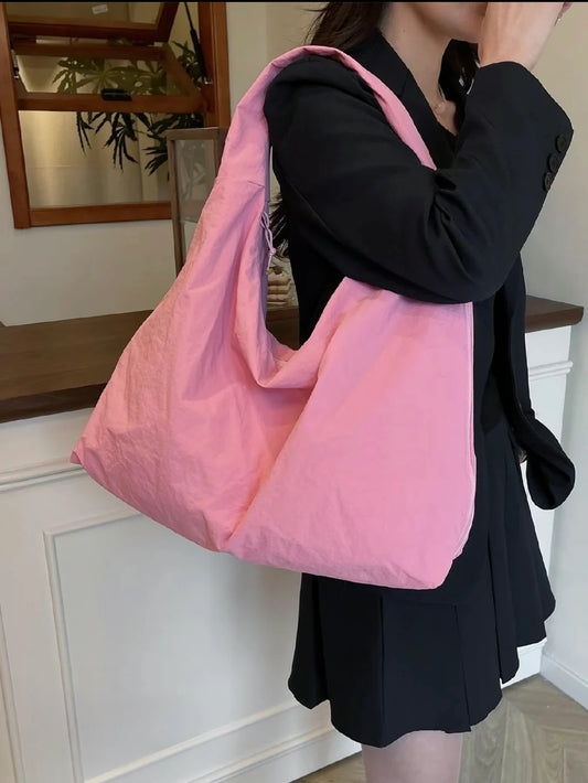 Casual Pink Shoulder Tote Bag