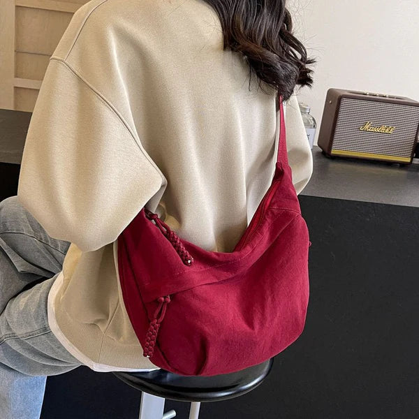 Beige Dumpling Crossbody Bag