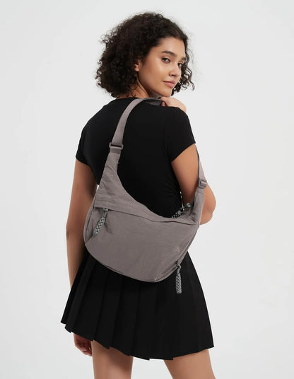 Beige Dumpling Crossbody Bag