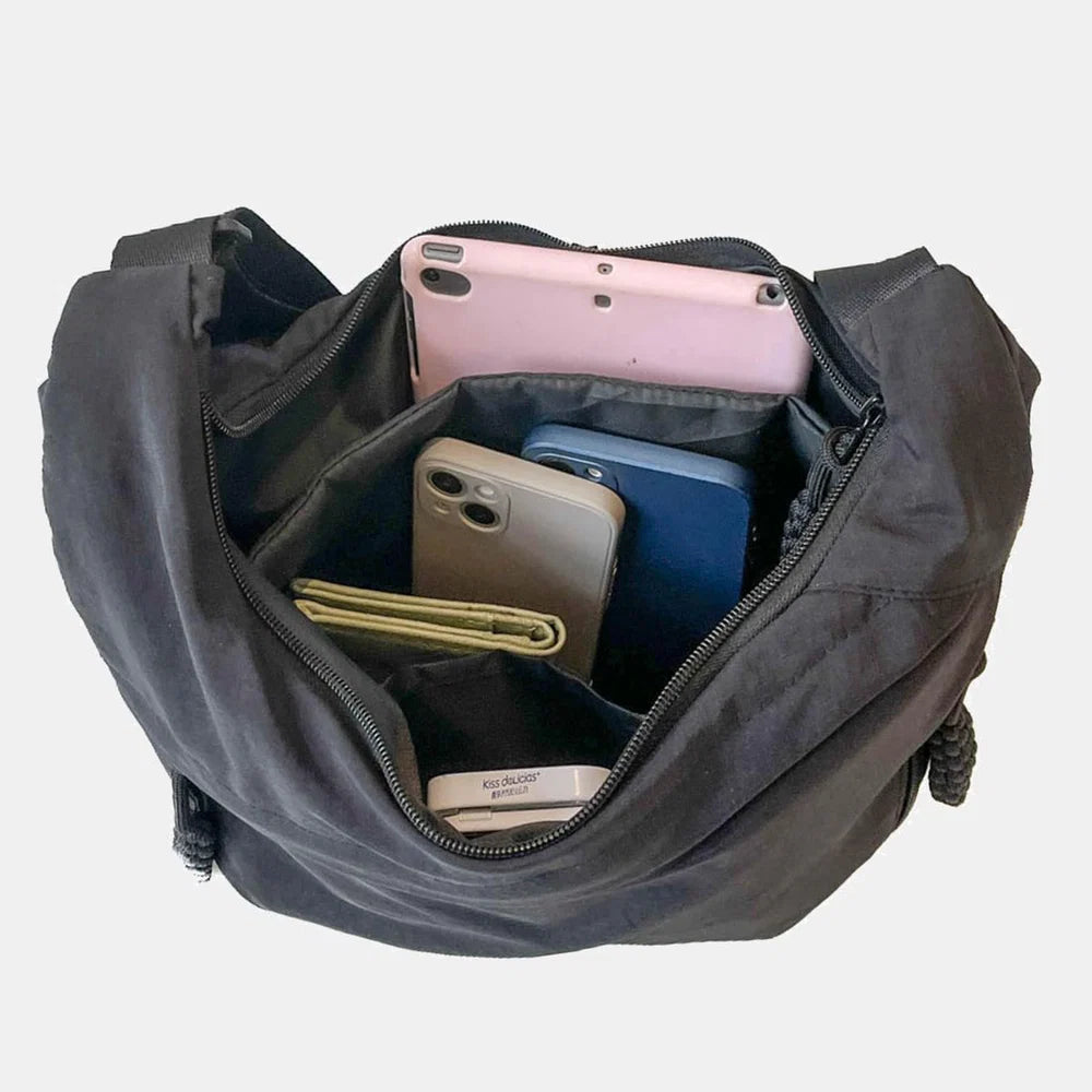 Beige Dumpling Crossbody Bag