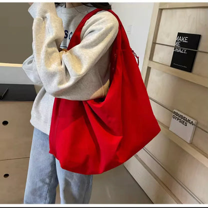 Casual Red Shoulder Tote Bag