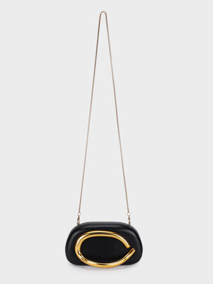 Black Closure Clutch Bag