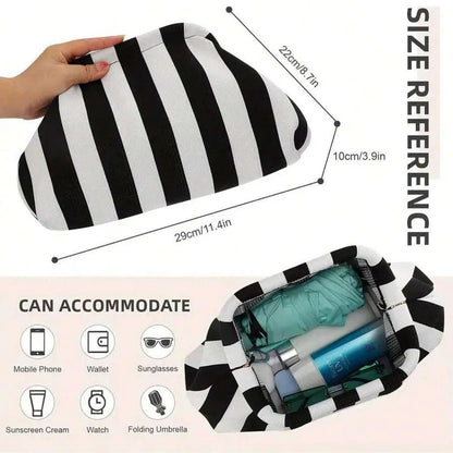 Stripe Cloud Clutch Bag(Black/White)