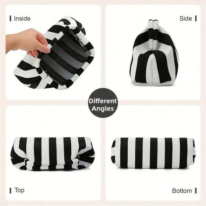 Stripe Cloud Clutch Bag(Black/White)