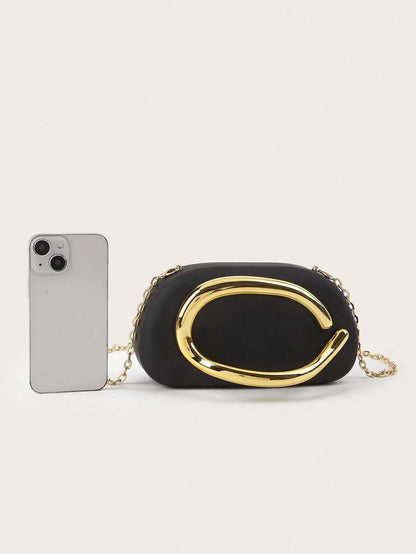 Black Closure Clutch Bag