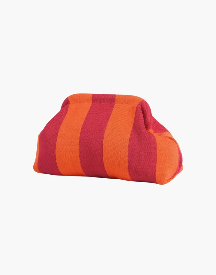Stripe Cloud Clutch Bag(Dark Pink/Dark Orange)