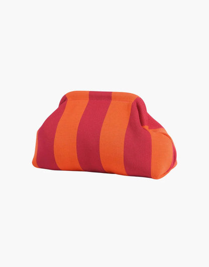 Stripe Cloud Clutch Bag(Dark Pink/Dark Orange)